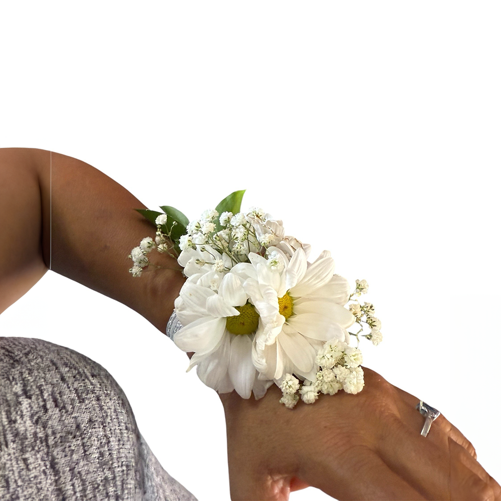 🌼 Corsage de Mano con Margaritas 🌼